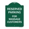 Signmission Designer Series Sign-For Massage Customers, Green & White Aluminum Sign, 18" x 24", GW-1824-23946 A-DES-GW-1824-23946 - alternate 1